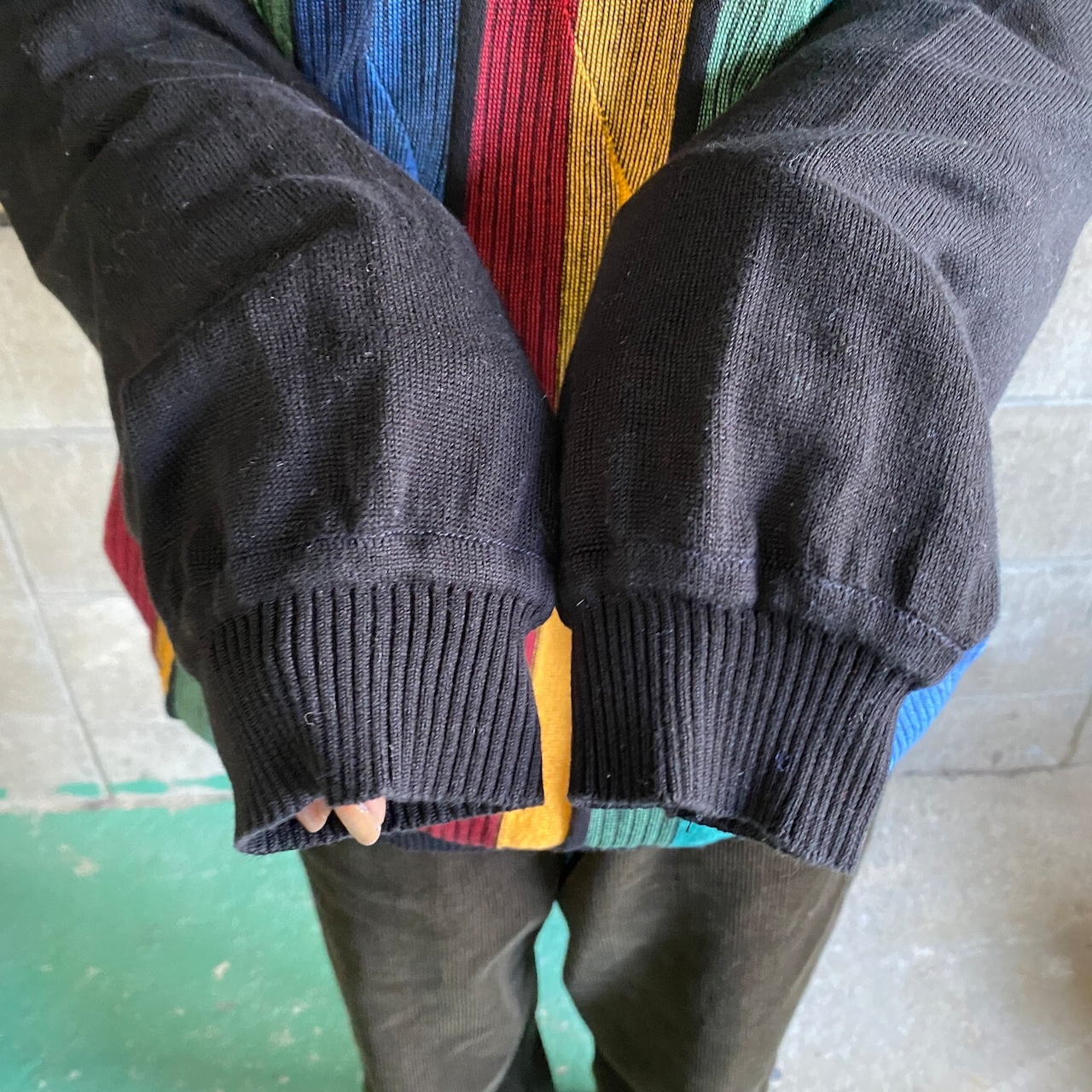 USA製 st croix knits 襟付き プリーツ デザイン ニットセーター 