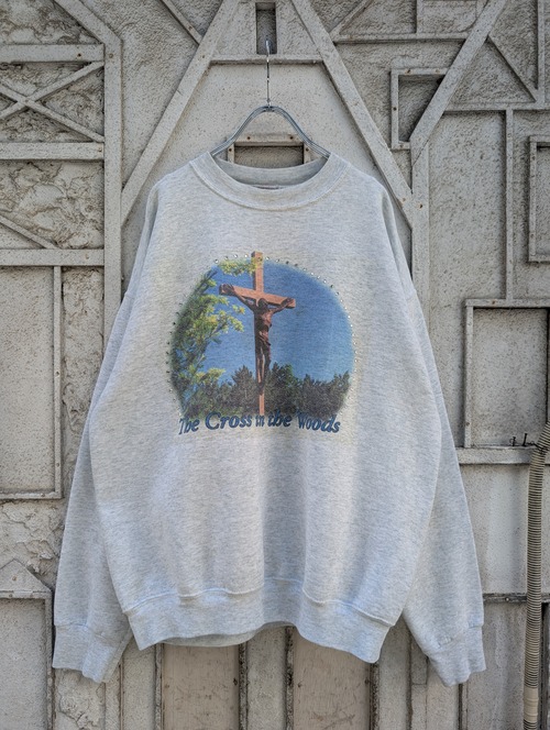 "深緑" REMAKE rhinestone sweat / JESUS
