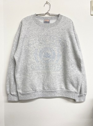 80-90sUSA College Print Crewneck Sweater/L-XL