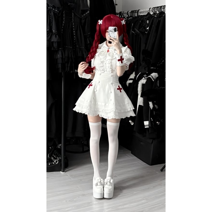 中華ロリィタ PSYCHE MANIE ナース風ワンピース 中華ロリィタ PSYCHE MANIE ナース風ワンピース 【公式通販】