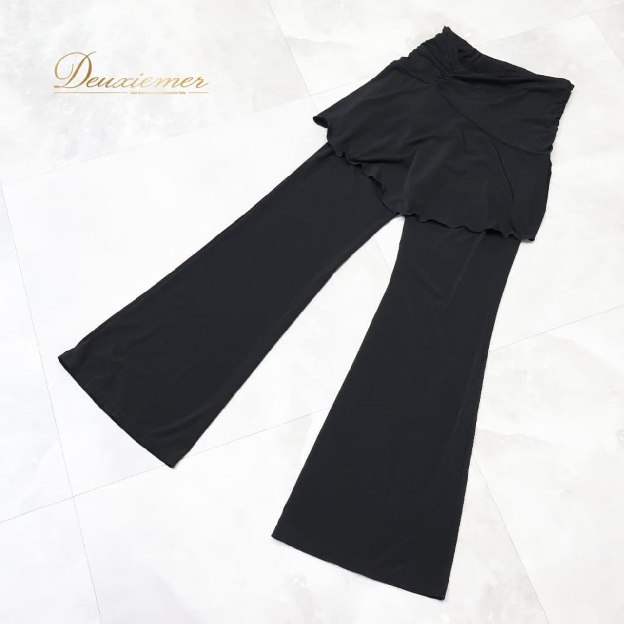 社交ダンス 衣装 ボトムス ブラック系 チャコット Chacott 黒 ズボン パンツ 無地 シンプル 練習 レッスン 伸縮 ストレッチ 日本製 装飾 上品 かわいい ダンス衣装 イベント おしゃれ 柔らかい生地 オールブラック