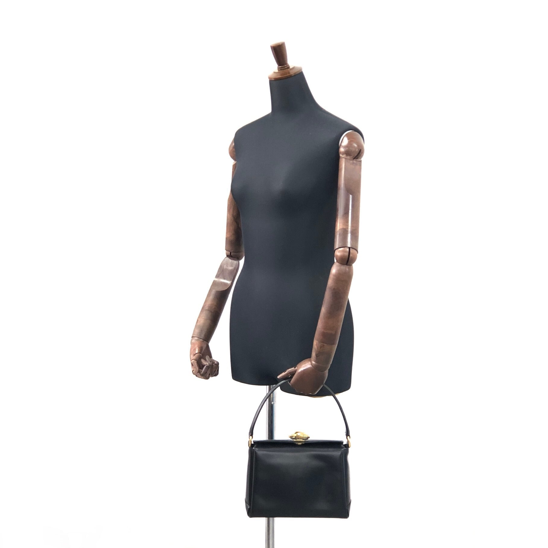 GUCCI グッチ GG金具 レザー ハンドバッグ ブラック vintage