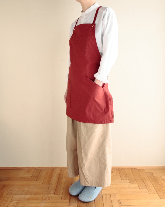 POLITE work apron 03 short BRD / ポライト ワークエプロン 03 ショート（ボルドー）