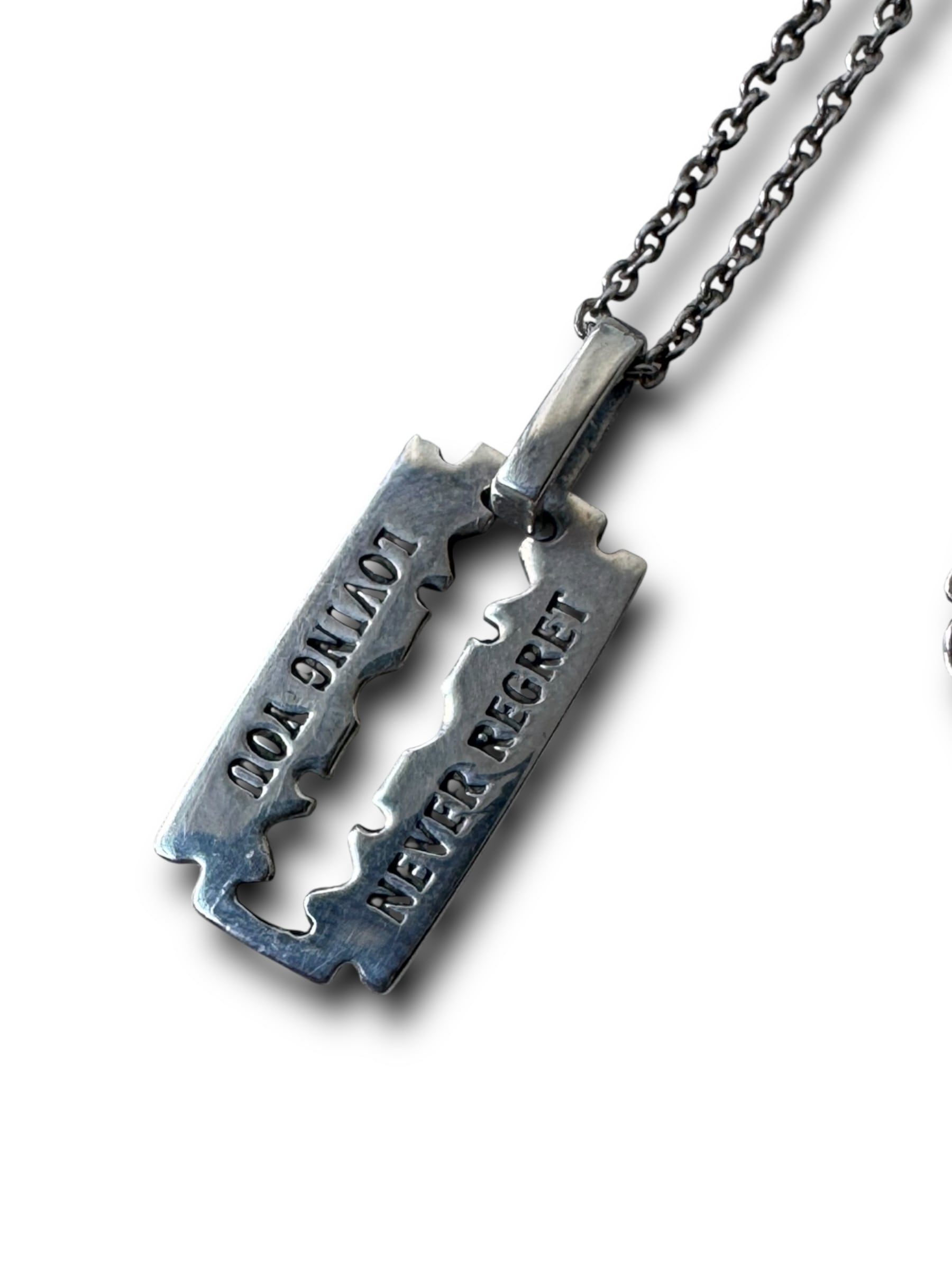 ♾Vintage Silver Jewelry♾ sword lettering design top necklace