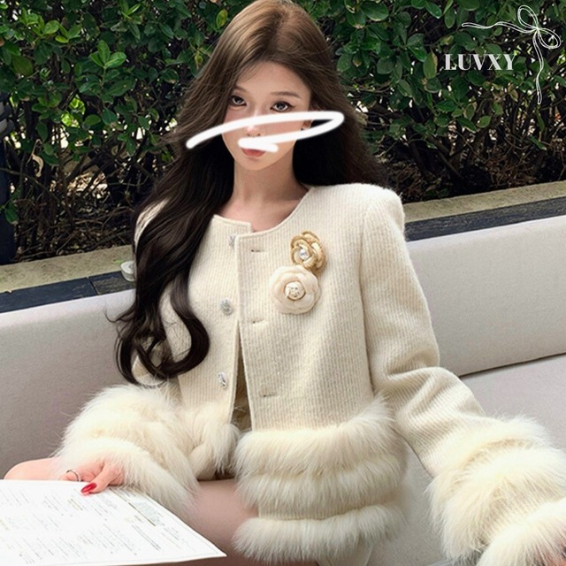 ワイトフォックスファーショートコート♥LA237