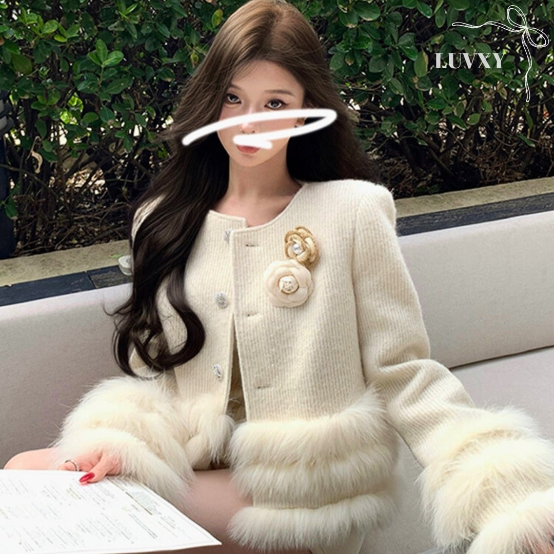 ワイトフォックスファーショートコート♥LA237