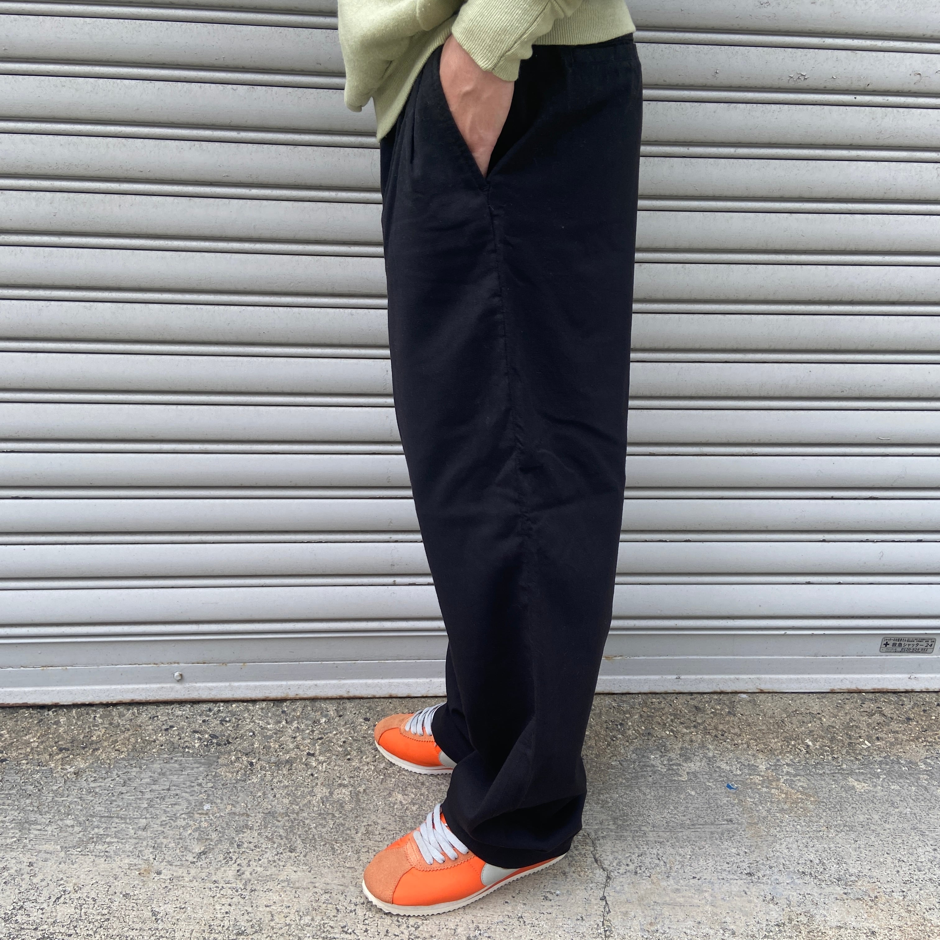 00s GAP オールドギャップ ツータックウールスラックス 黒 W33L30