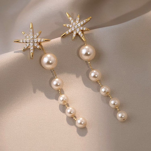 Pearl long chain pierce　B620