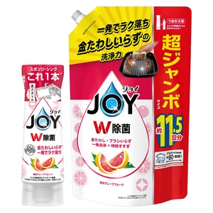 【在庫処分】ジョイ 【まとめ買い】 W除菌 食器用洗剤 贅沢グレープフルーツ 逆さボトル 290mL + 詰め替え 超特大ジャンボ 1490mL