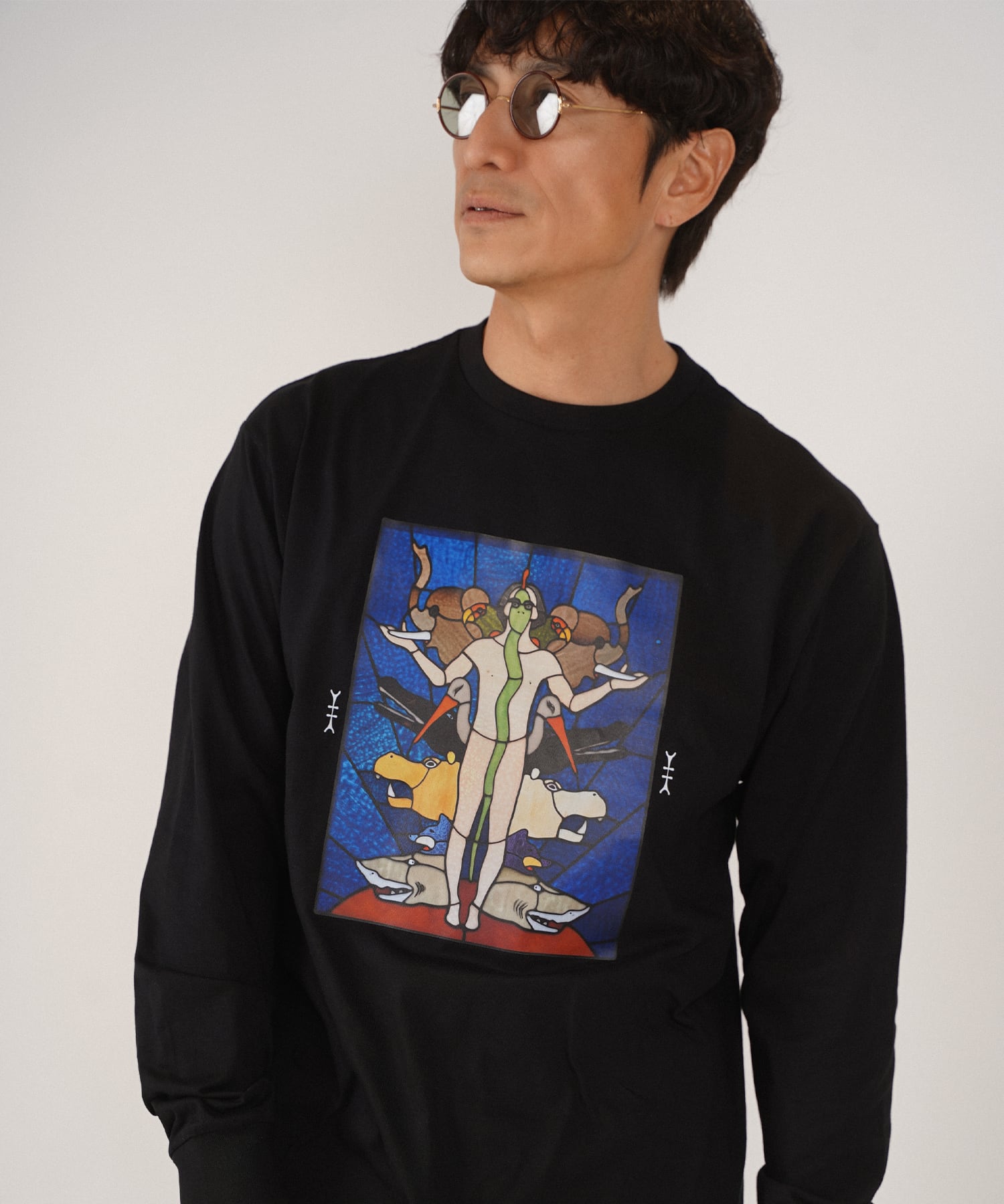 STAINED GLASS PRINT LONG SLEEVE［HSC015］ | HAPPY SAUCE