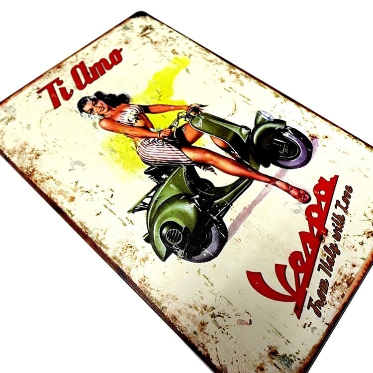 Vespa (1) ベスパ ブリキ看板 メタルサインプレート サインボード USA