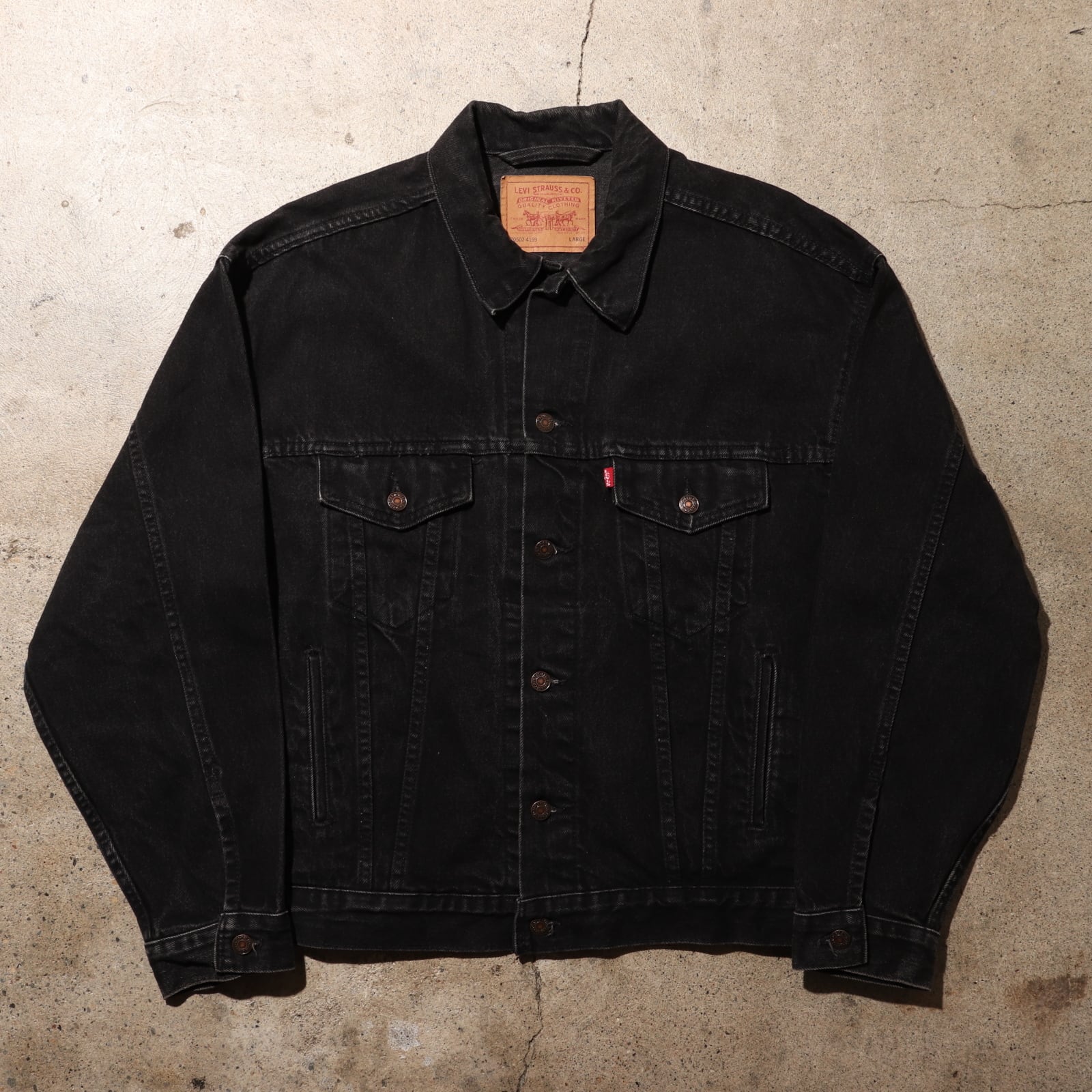 美品 L 米国製 70507 Levi's ブラックデニムジャケット リーバイス G