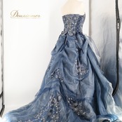 カラードレス ウエディングドレス 披露宴 結婚式 前撮り palma rosa パルマローザ 撮影 紺 レース 演奏会 発表会 上品 ビーズ 高級感 編み上げ ネイビー系 豪華 おしゃれ フォーマル ドレスアップ ステージ衣装 結婚式 パーティー 大人可愛いエレガント