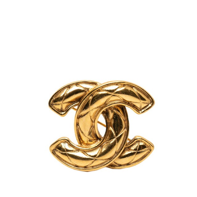 シャネル マトラッセ ココマーク ブローチ ゴールド メッキ レディース CHANEL 【中古】