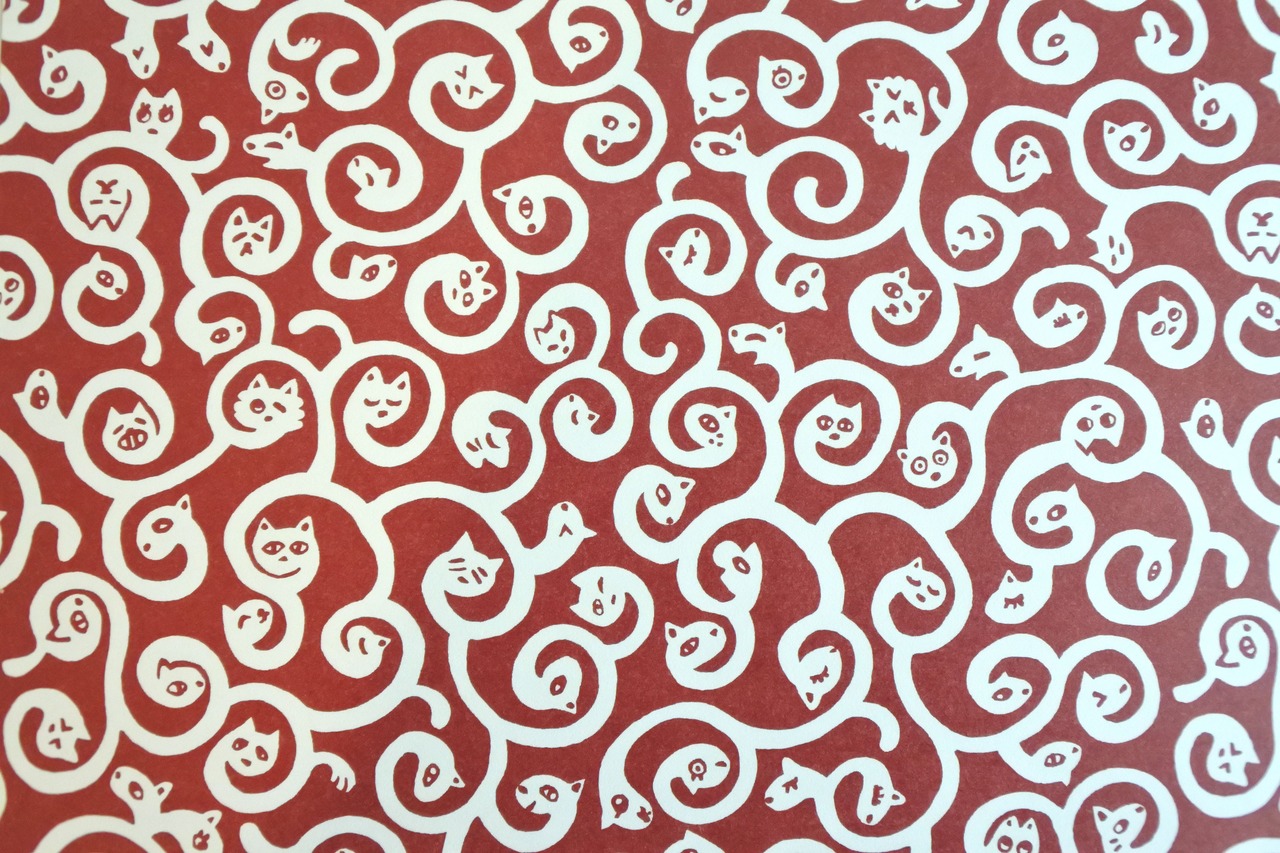 猫だらけ文様千代紙