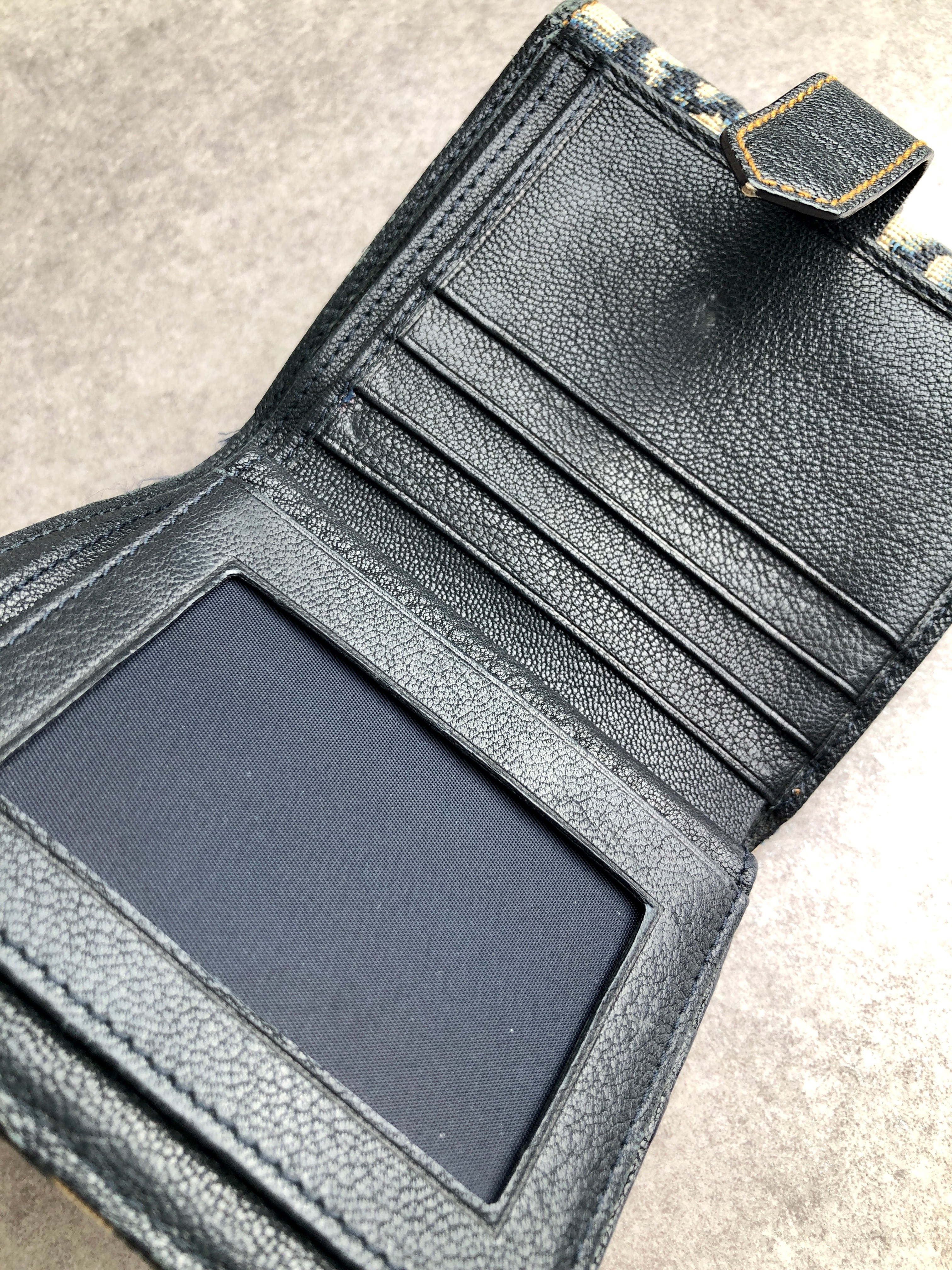 Christian Dior クリスチャン ディオール 財布 ネイビー トロッター