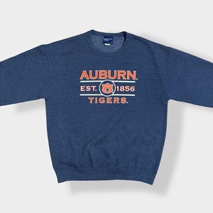 【MV SPORT】カレッジ ロゴ プリント オーバーン大学 タイガース アメフト AUBURN TIGERS スウェット トレーナー プルオーバー L US古着