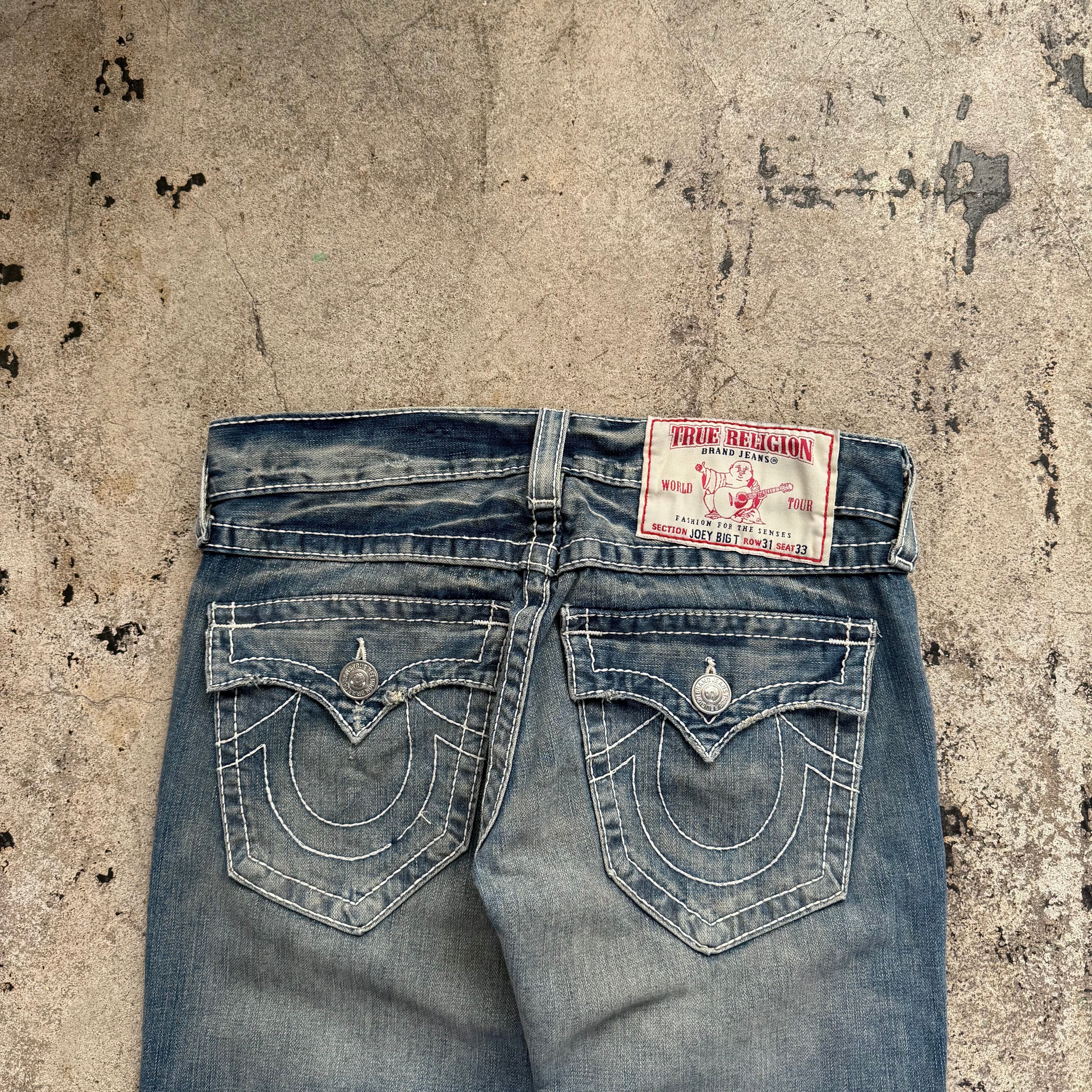 00s TRUE RELIGION JOEY BIG T STITCH FLARE DENIM | GALAXIES