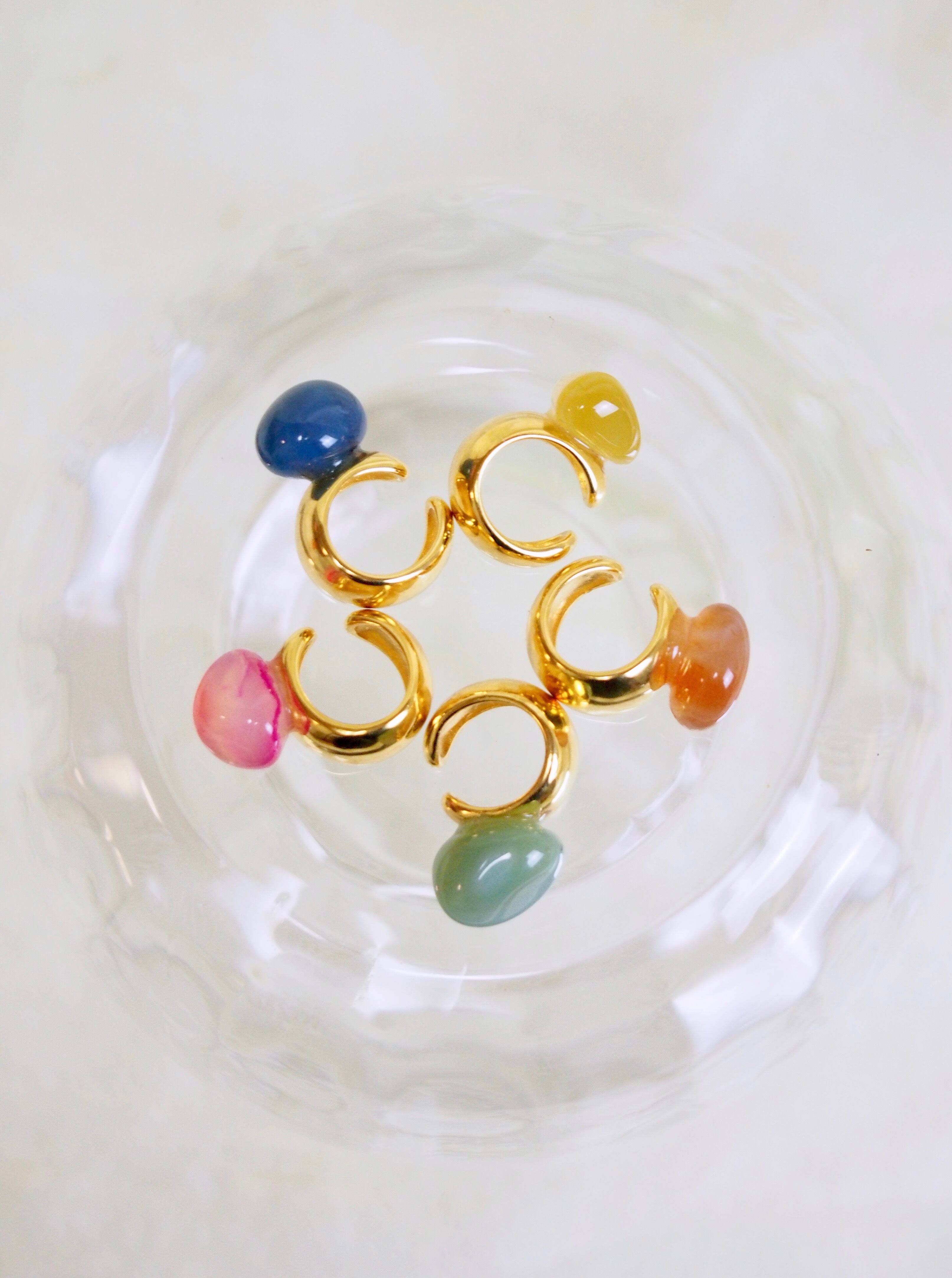 "Agate metal ear cuff " - reversible -【 nostalgia 】