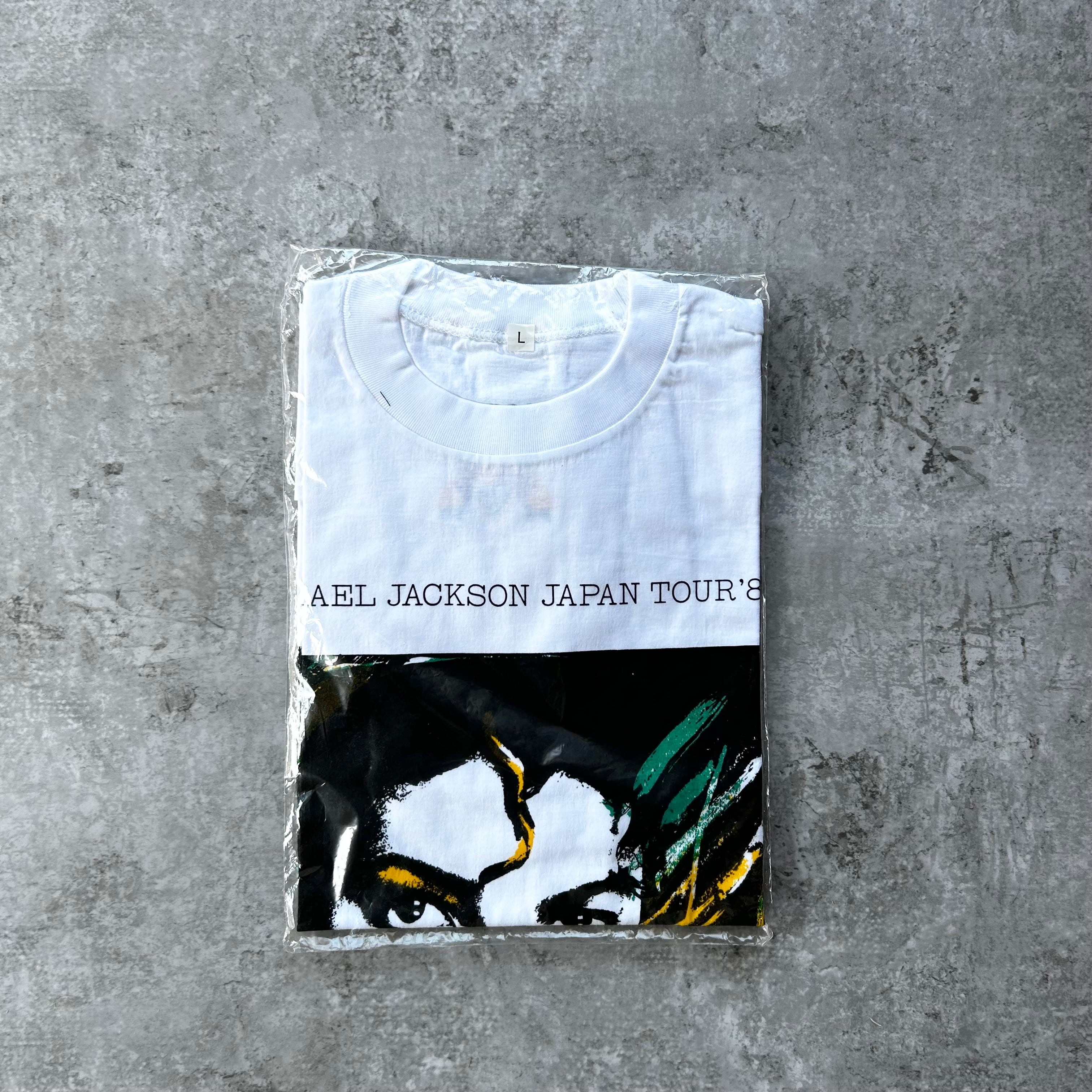 80s マイケルジャクソン ツアーtシャツ ホワイト L デッドストック