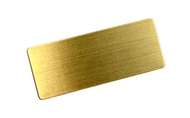 金属無地名札（真鍮タイプ）50×20ミリ　両用ピン留め具