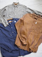 1960‘s USA Vintage Stripe Work Shirt Cat Eye Button