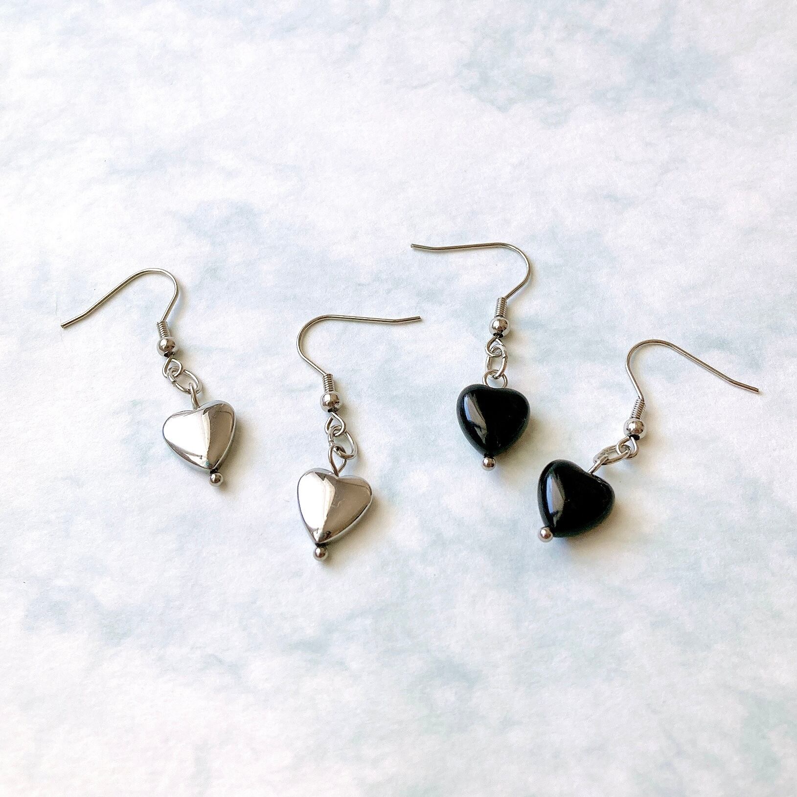 592】天然石のピアス／イヤリング／ヘマタイト 【公式通販】