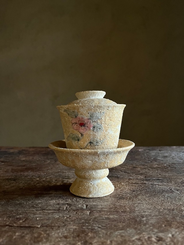 <24-1> Ikumi Matsumoto 茶肌　蓋碗・高台皿セット