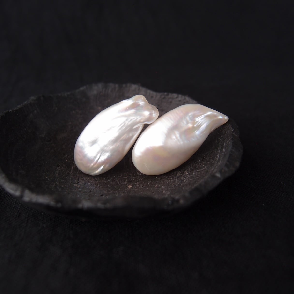 Baroque Pearl Earrings・Flat/バロックパール クリップイヤリング(Gold color)