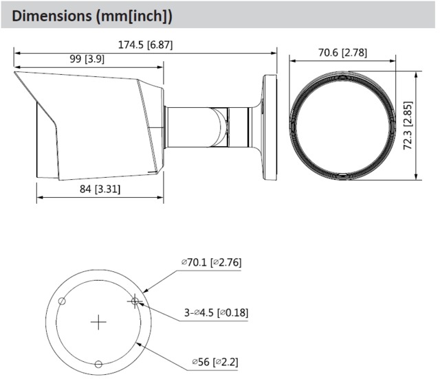 5MP　バレット型HDCVIカメラ「DH-HAC-HFW1509T-A-LED」