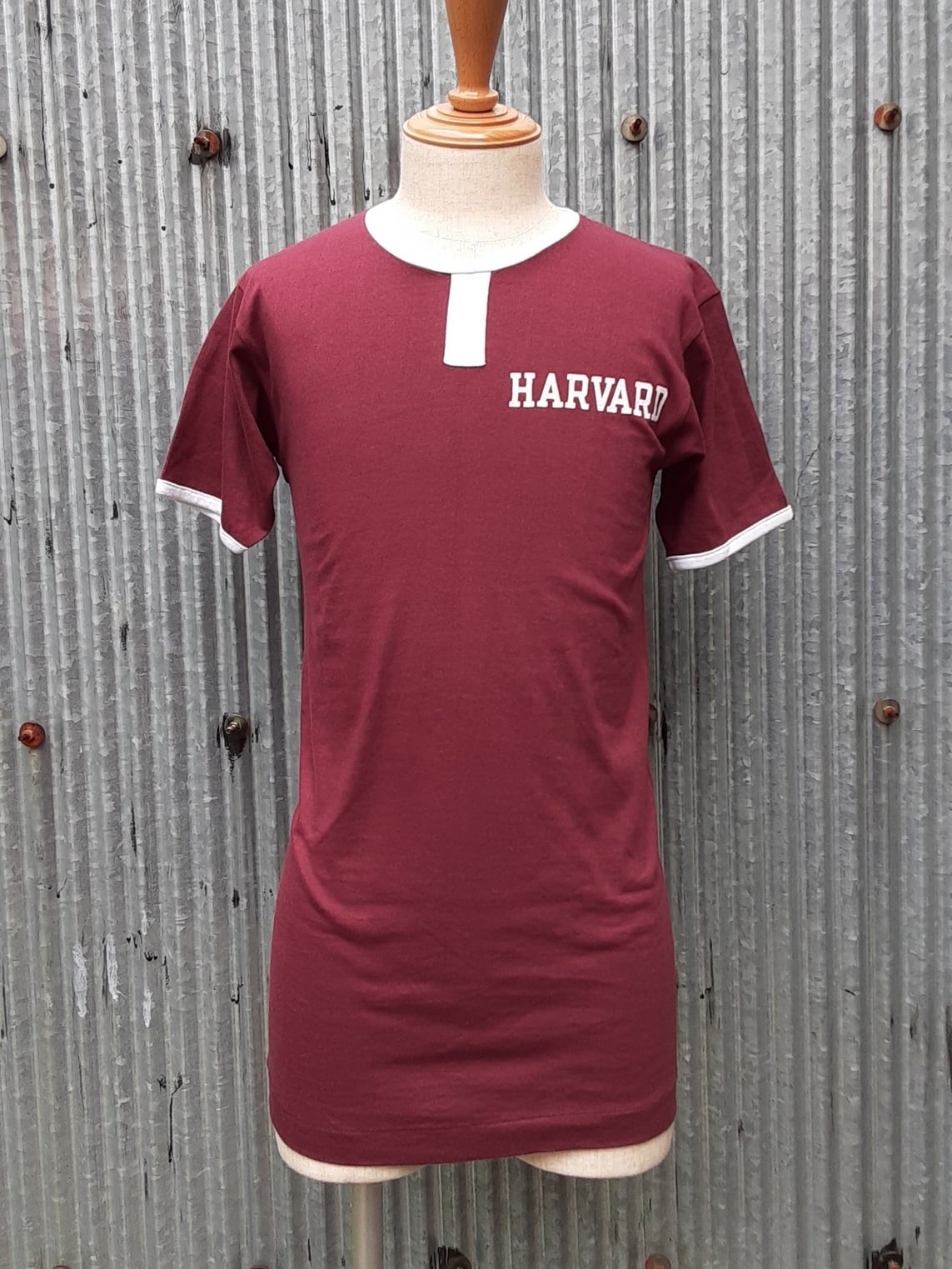 60s HARVARD COLLEGE champion リンガー Tシャツ Men's Champion Gray Harvard Crimson Rowing Jersey T-Shirt