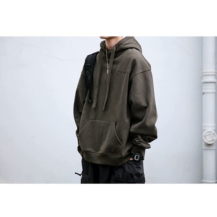 ★HOODED LETTER EMBROIDERY PULLOVER　　　A0872