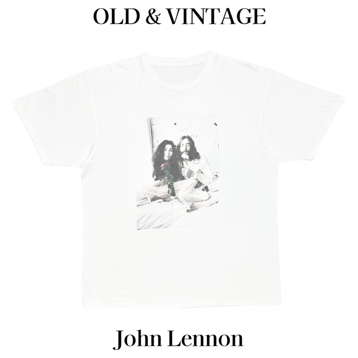 古着 ジョンレノン オノヨーコ Tシャツ ホワイト XL 当時物 