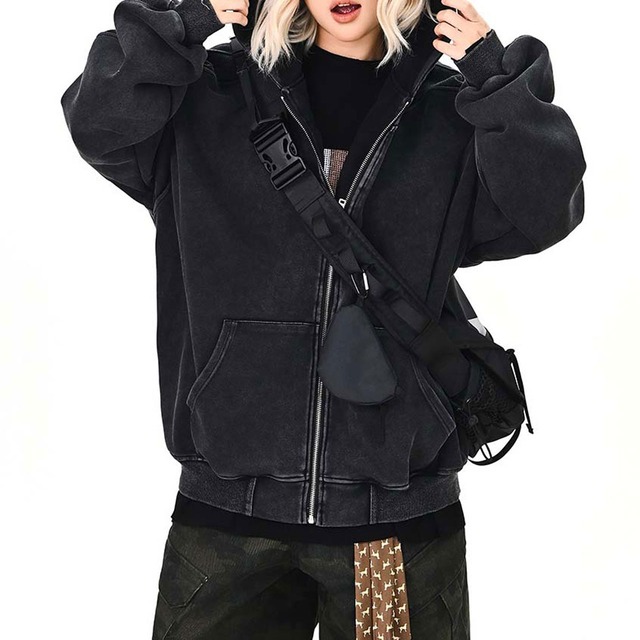 フェードステッチジップフーディ   R01512