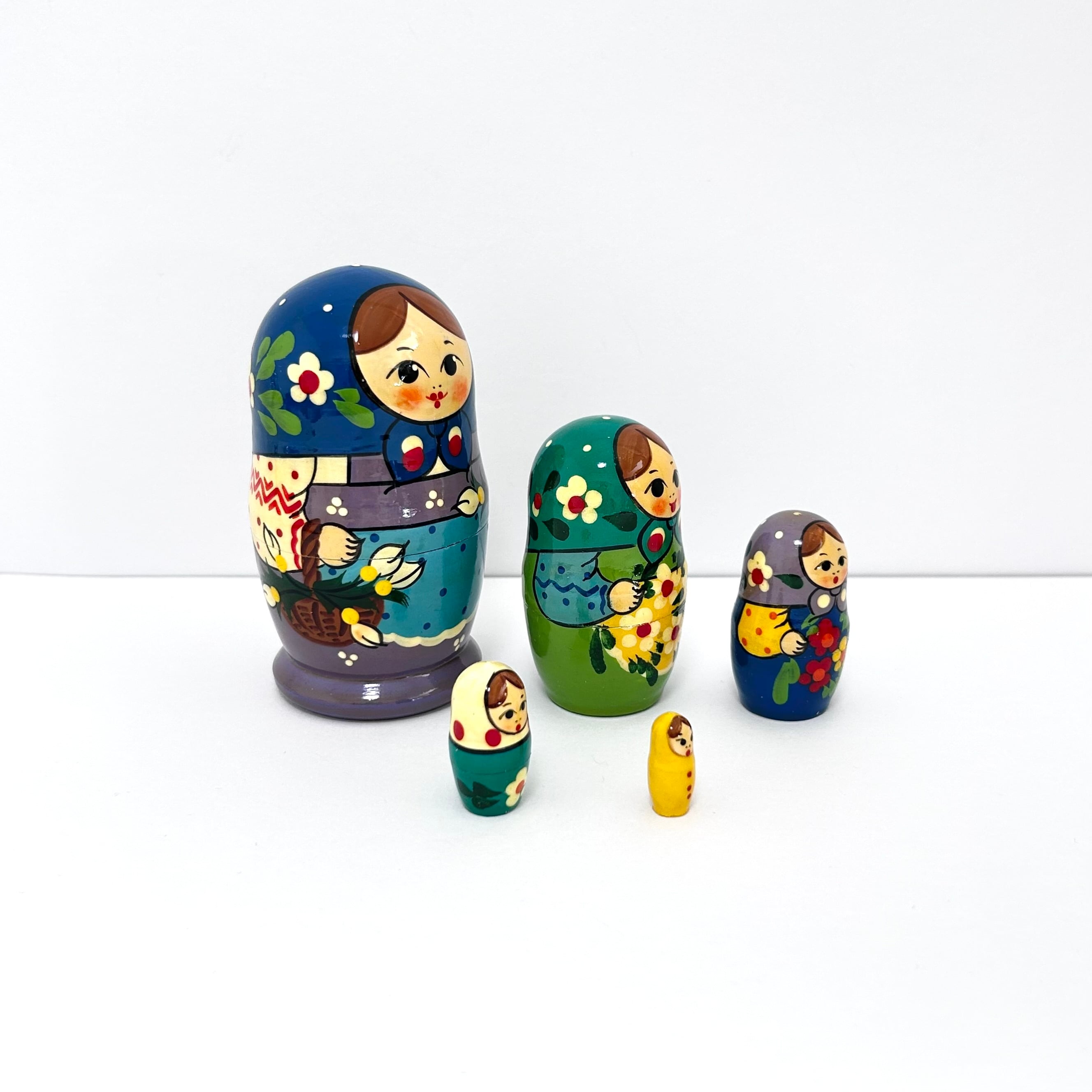 マトリョーシカ フラワー B 小 10cm 5ピース セルギエフパサード