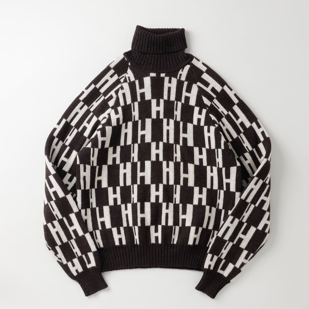 【極美品】エルメス☆シルク　タートルネックニット　ベルトデザイン　L　778 極美品】エルメス☆シルク タートルネックニット ベルトデザイン L 778