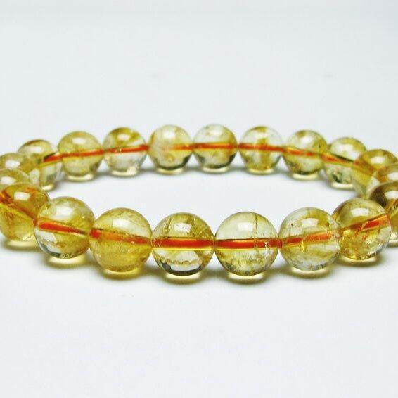 シトリンクォーツ ブレスレット 虹入り 10mm シトリン ブレス 一点物 メール便可 [M便 1/10] 111-46228