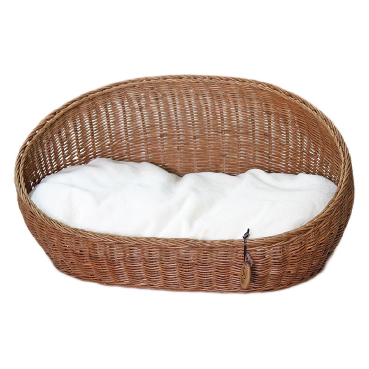 【ラタンオーバルベッド】シンプルでスタイリッシュなオーバルタイプ!※お取り寄せ商品です。