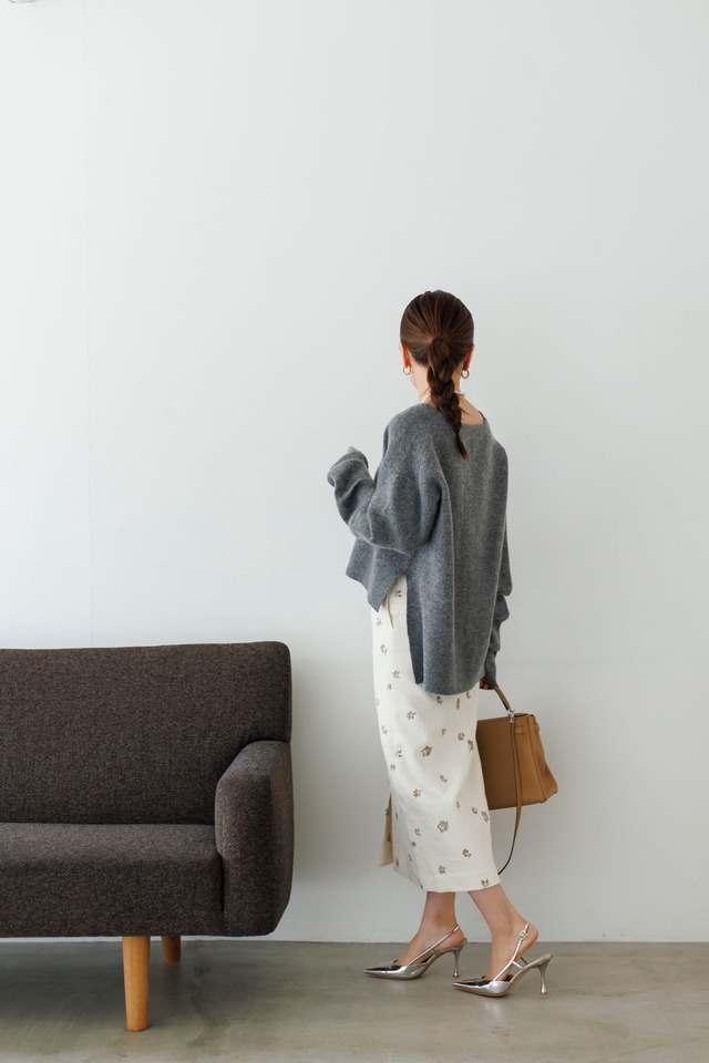 【再販】12/8(fri)21:00-Original embroidery tweed skirt