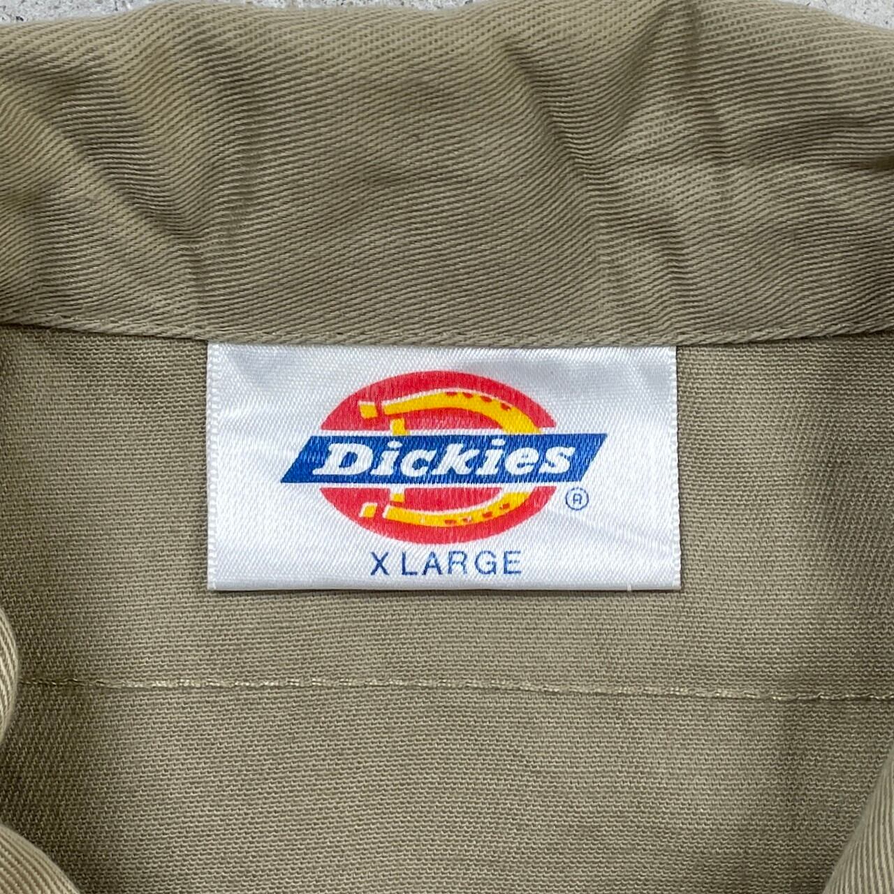 90年代 Dickies ディッキーズ 半袖 ワークシャツ ワッペン メンズXL