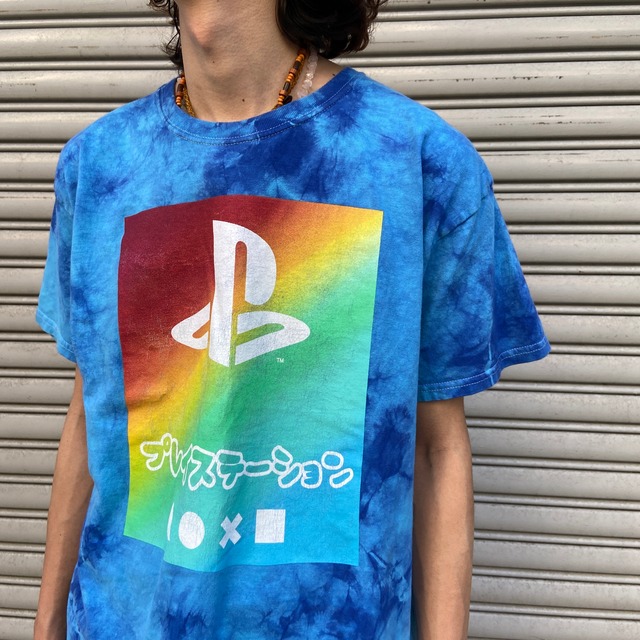 『送料無料』PlayStationプレイステーション　タイダイ染プリントTシャツ　M