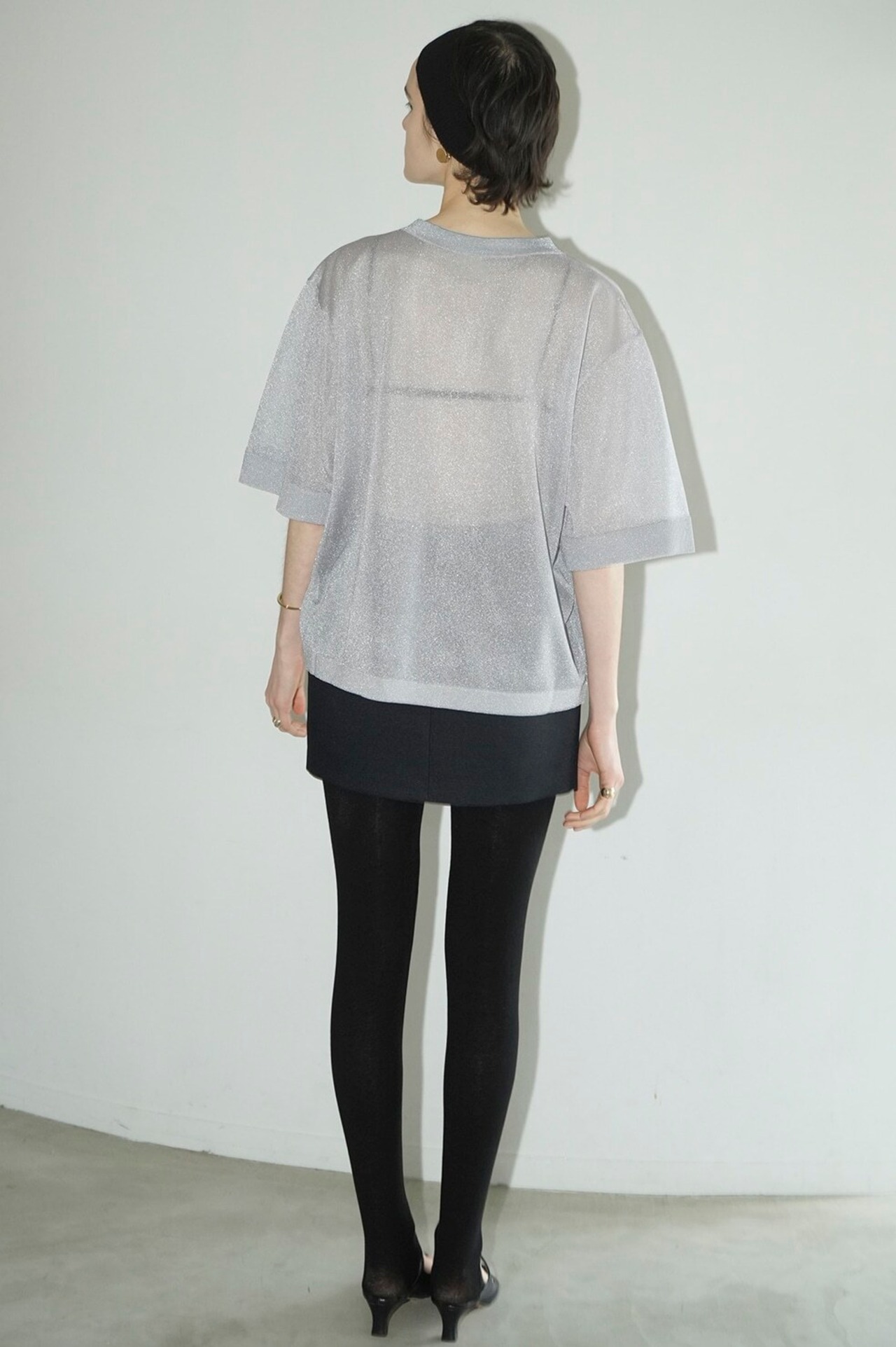 CLANE クラネ　SHEER V NECK KNIT TOPS