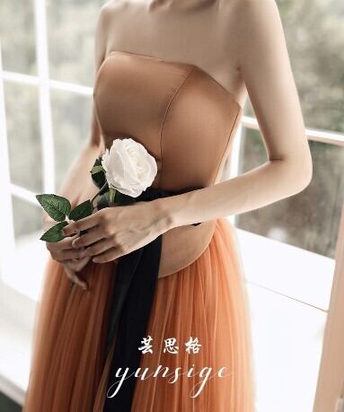 美品！ イブニングドレス ミモレ丈 ベアトップ エレガント 優雅な  