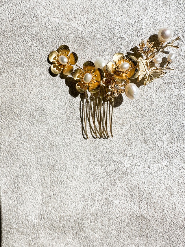 小花真鍮フラワーヘッドアクセサリー　和装髪飾り