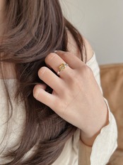 S925  バイカラーハートラインリング