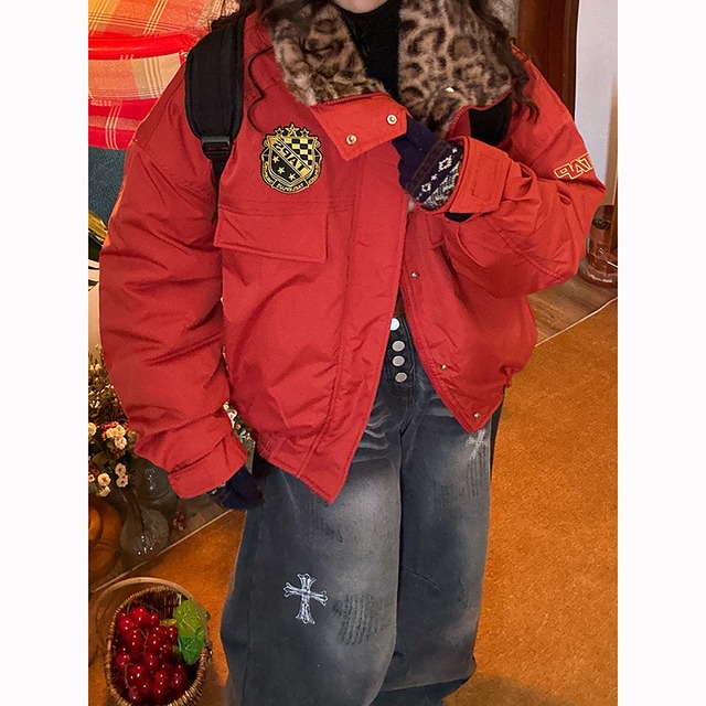 ♥豹柄冬用防寒コート！【C2シリーズ】★コート★ ユニセックス 冬用コート アウター メンズ ジャケット 豹柄 おしゃれ