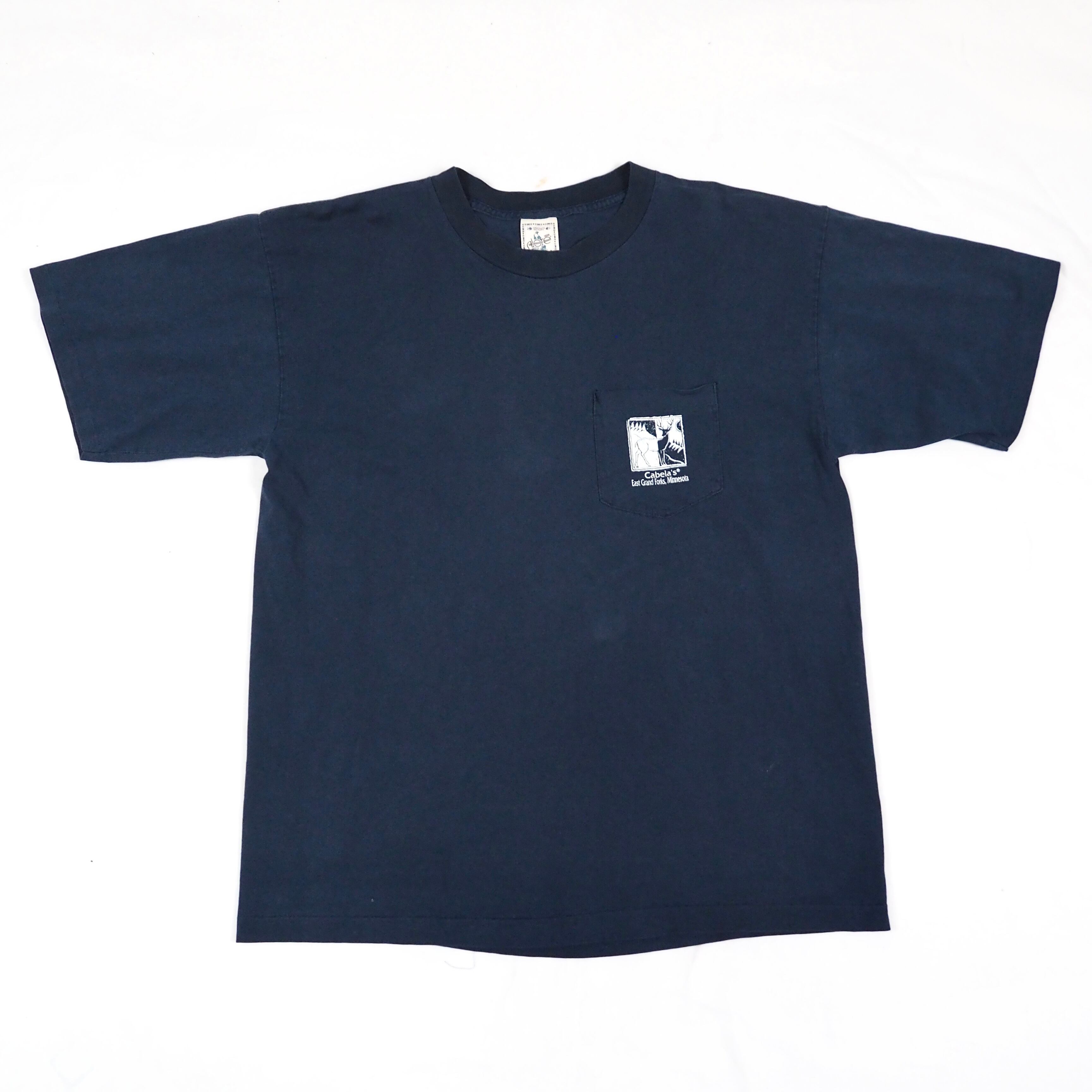 Cabelas pocket t-shirt XL USA製 /90s Alore カベラス ポケットTシャツ ネイビー