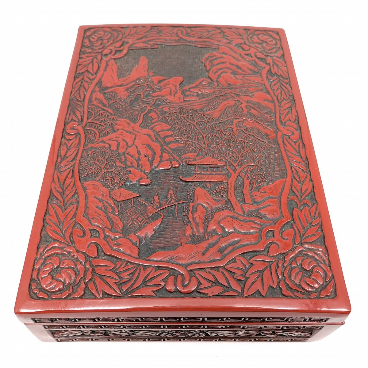 2266  昭和レトロ 仙台堆朱 漆塗り 筆箱 文箱 小物入れ 未使用 2266 昭和レトロ 仙台堆朱 漆塗り 筆箱 文箱 小物入れ 未使用