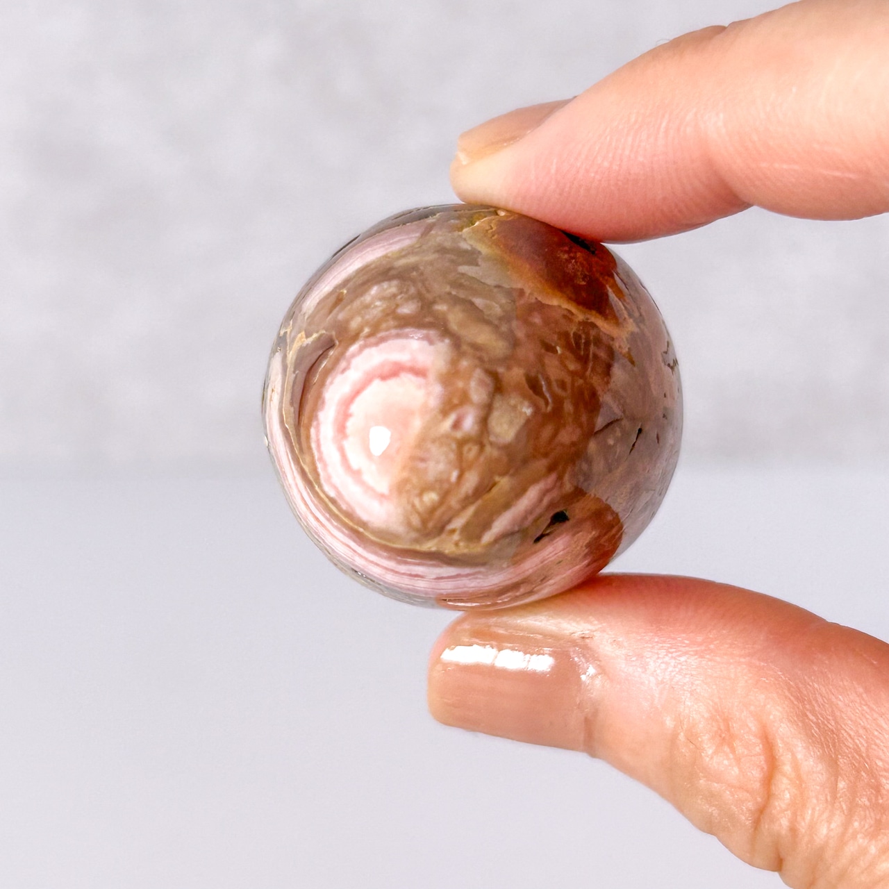 インカローズ(ロードクロサイト) エッグ 台座つき ✳︎ Inca Rose ✳︎ 天然石