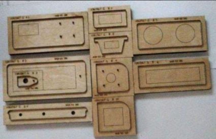 小銭入れ付き 二つ折り財布型の抜き型 レザークラフト用 | Happy plus